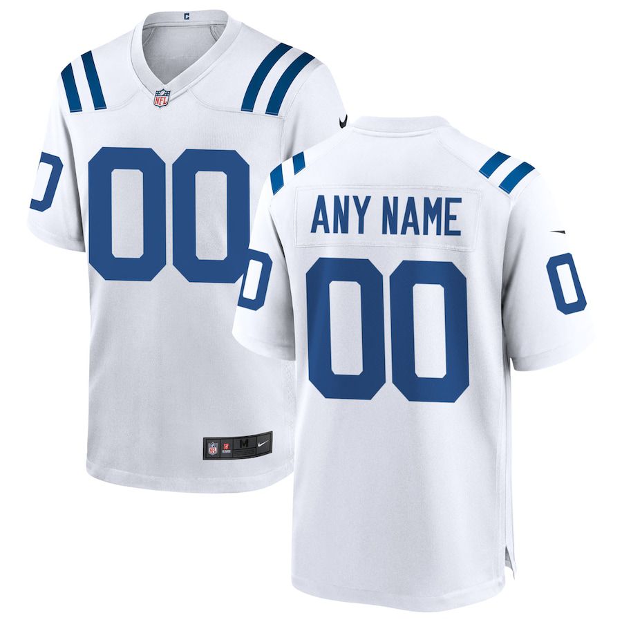 Men Indianapolis Colts Nike White Custom Game NFL Jersey->customized nfl jersey->Custom Jersey